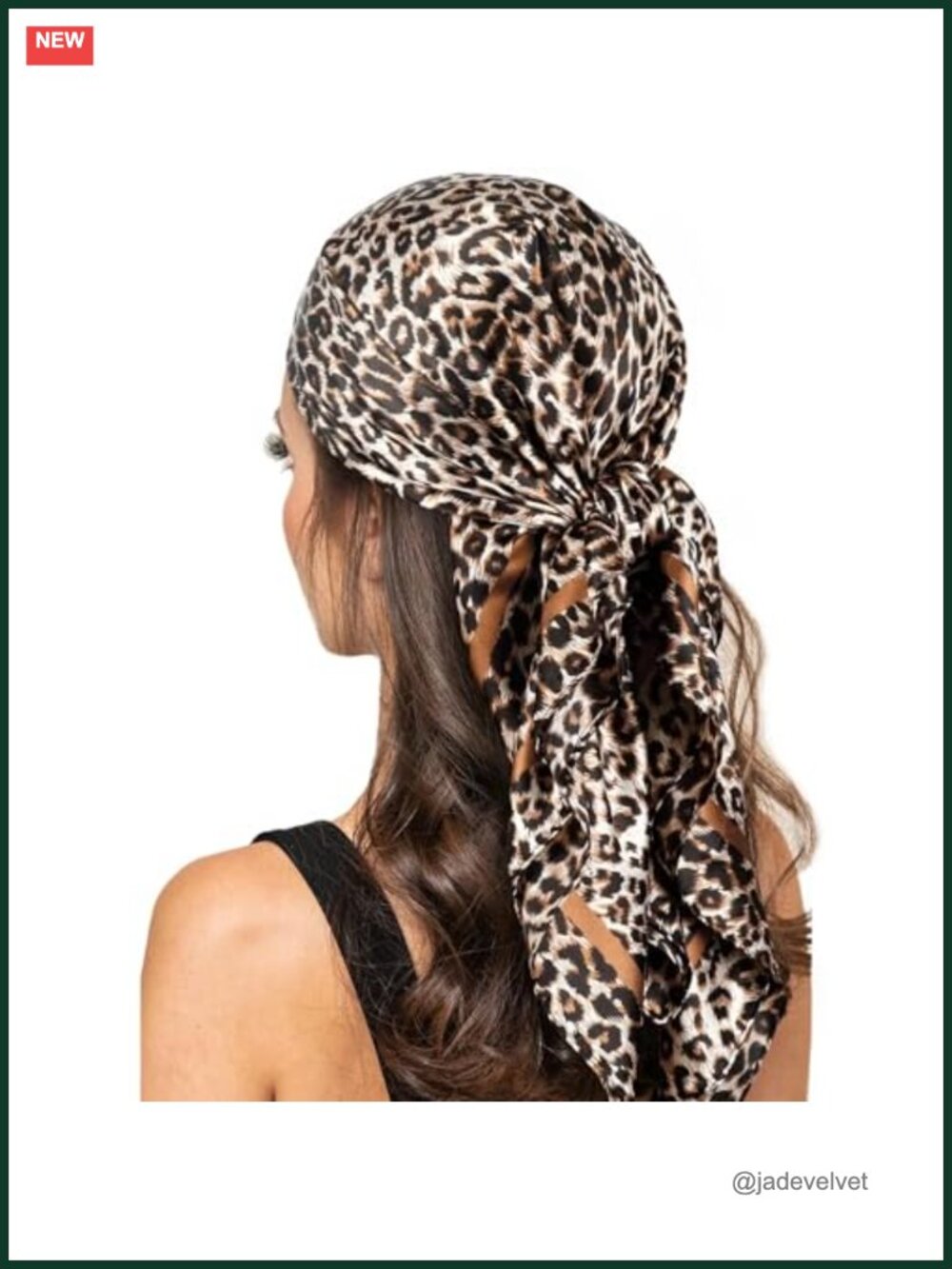 Leopard Print Silk Scarf for Women Large Hair Bandana Head Wrap